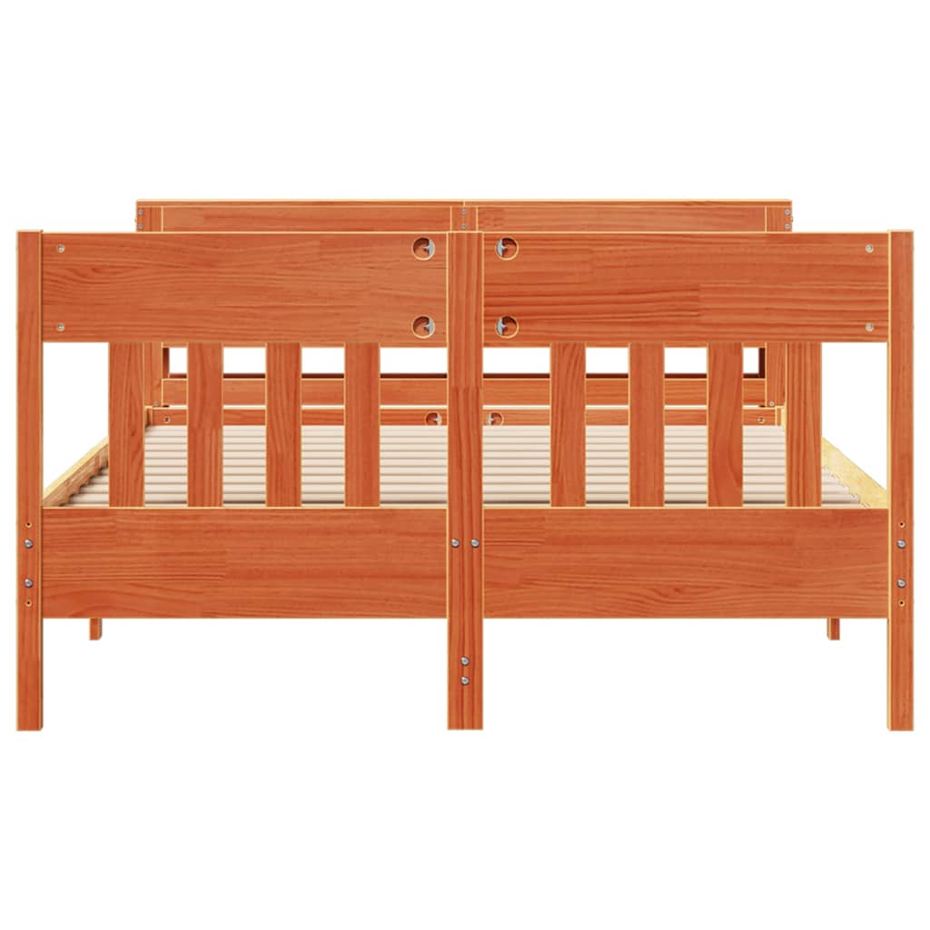 Bed met matras massief grenenhout wasbruin 140x190 cm is nu te koop bij PeponiXL, paradijselijk wonen!