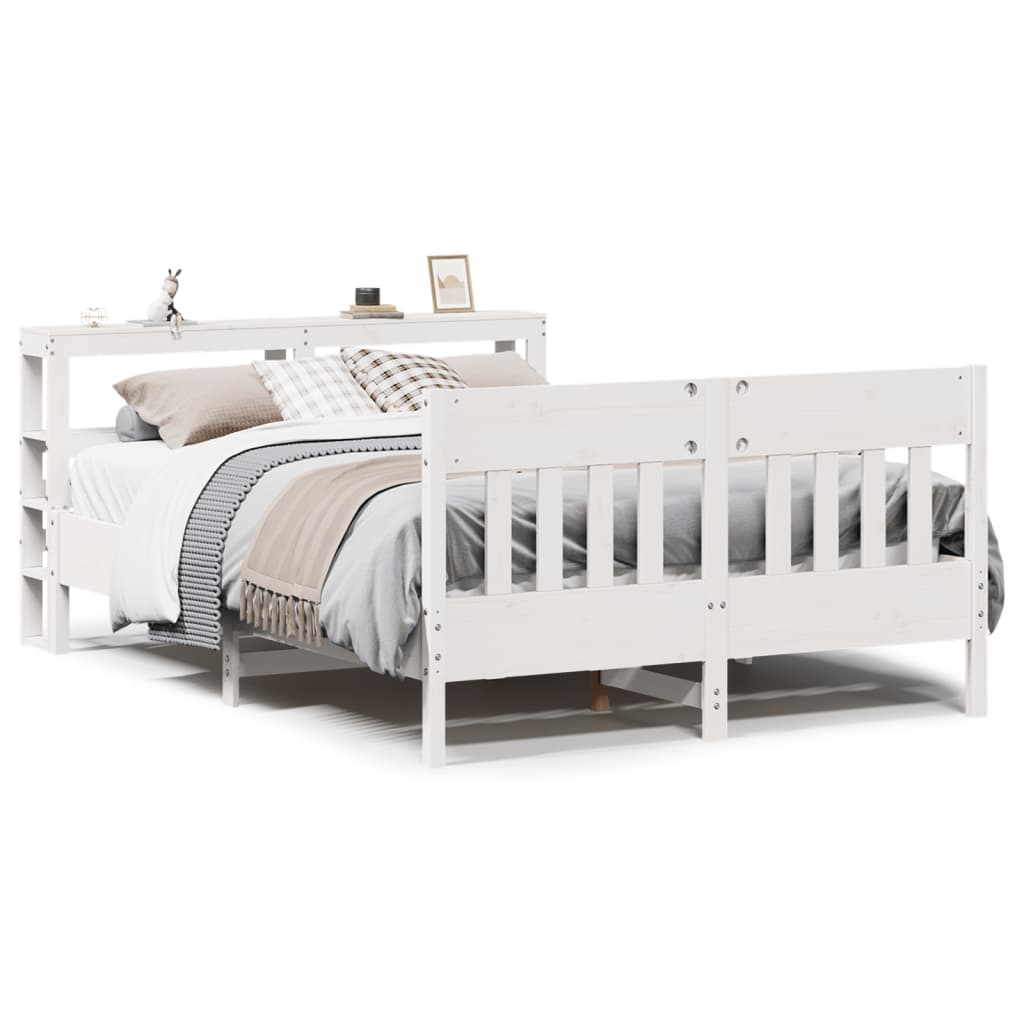 Bedframe zonder matras massief grenenhout wit 120x190 cm is nu te koop bij PeponiXL, paradijselijk wonen!