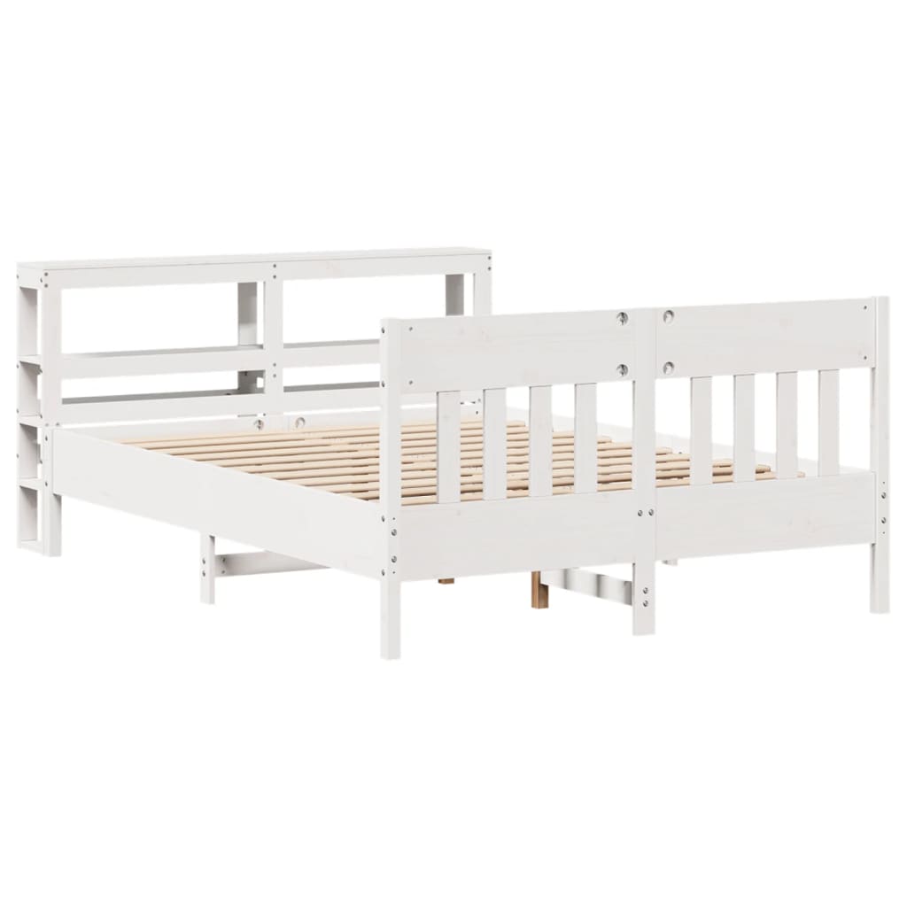 Bedframe zonder matras massief grenenhout wit 120x190 cm is nu te koop bij PeponiXL, paradijselijk wonen!