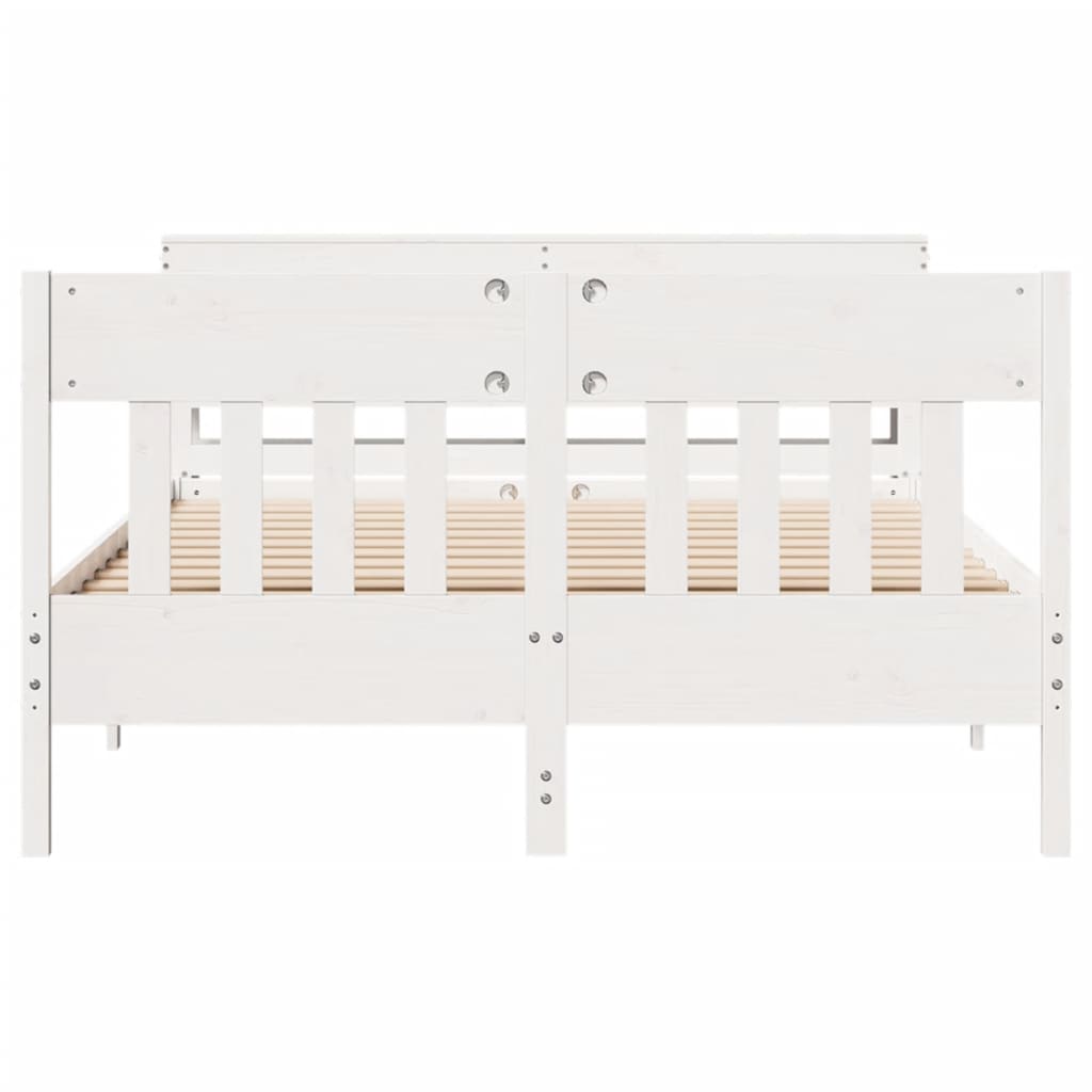 Bedframe zonder matras massief grenenhout wit 120x190 cm is nu te koop bij PeponiXL, paradijselijk wonen!