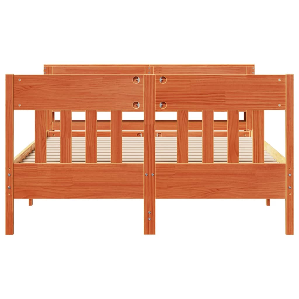 Bedframe zonder matras massief grenenhout wasbruin 120x190 cm is nu te koop bij PeponiXL, paradijselijk wonen!