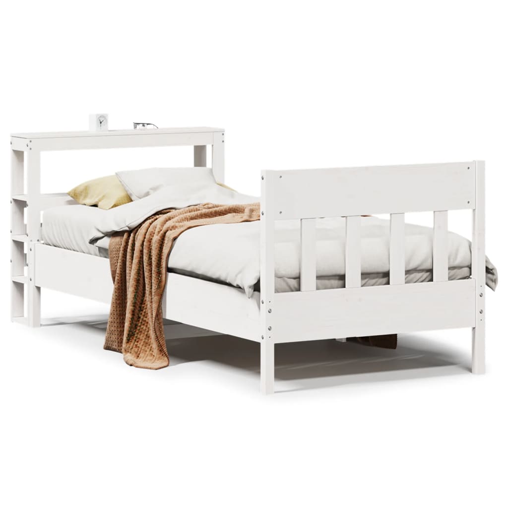Bedframe zonder matras massief grenenhout wit 75x190 cm is nu te koop bij PeponiXL, paradijselijk wonen!