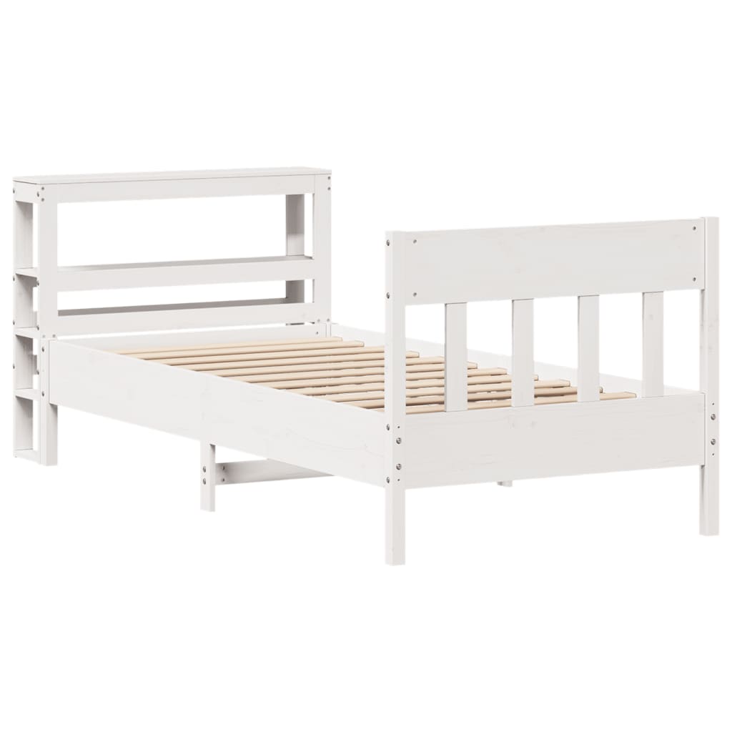 Bedframe zonder matras massief grenenhout wit 75x190 cm is nu te koop bij PeponiXL, paradijselijk wonen!