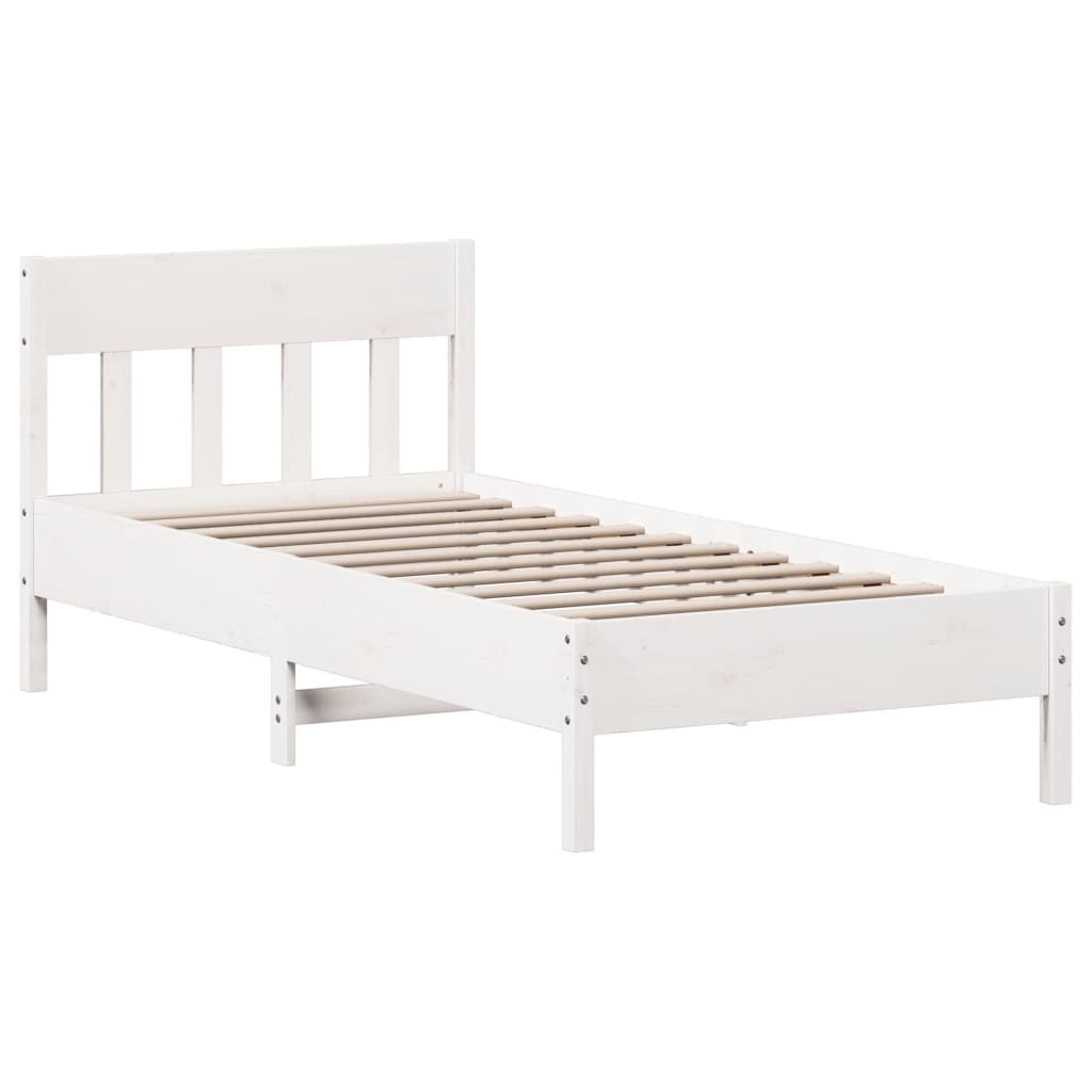 Bedframe zonder matras massief grenenhout wit 75x190 cm is nu te koop bij PeponiXL, paradijselijk wonen!