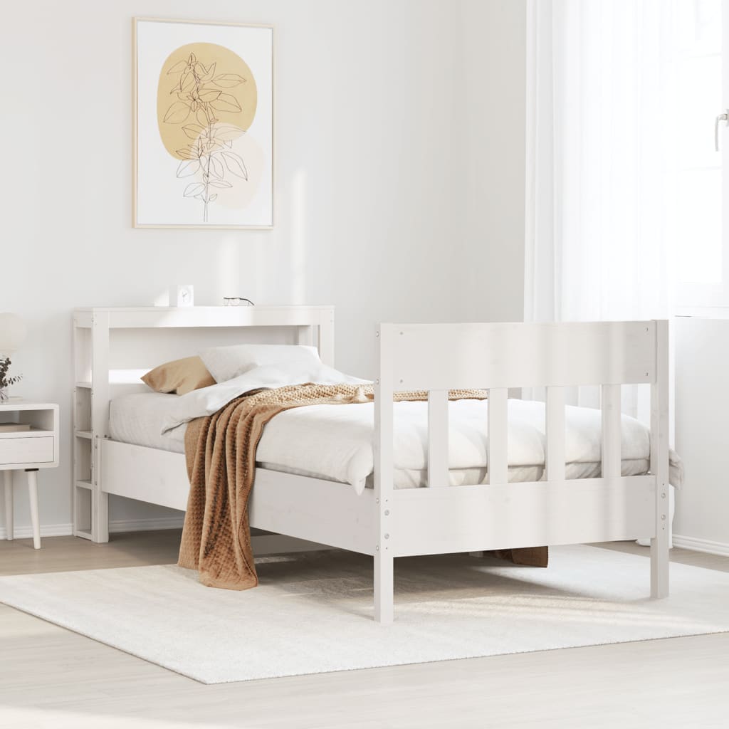 Bedframe zonder matras massief grenenhout wit 75x190 cm is nu te koop bij PeponiXL, paradijselijk wonen!