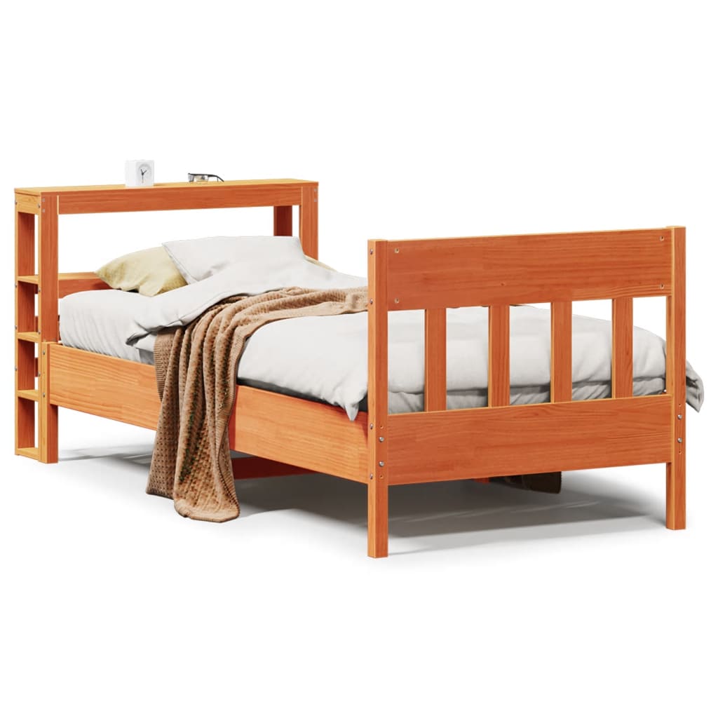 Bedframe zonder matras massief grenenhout wasbruin 75x190 cm is nu te koop bij PeponiXL, paradijselijk wonen!