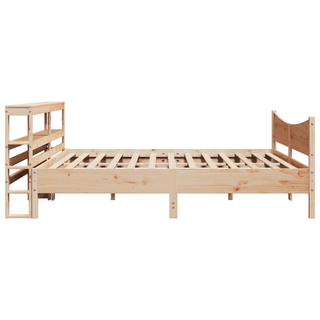 Bedframe met hoofdbord massief grenenhout 200x200 cm is nu te koop bij PeponiXL, paradijselijk wonen!