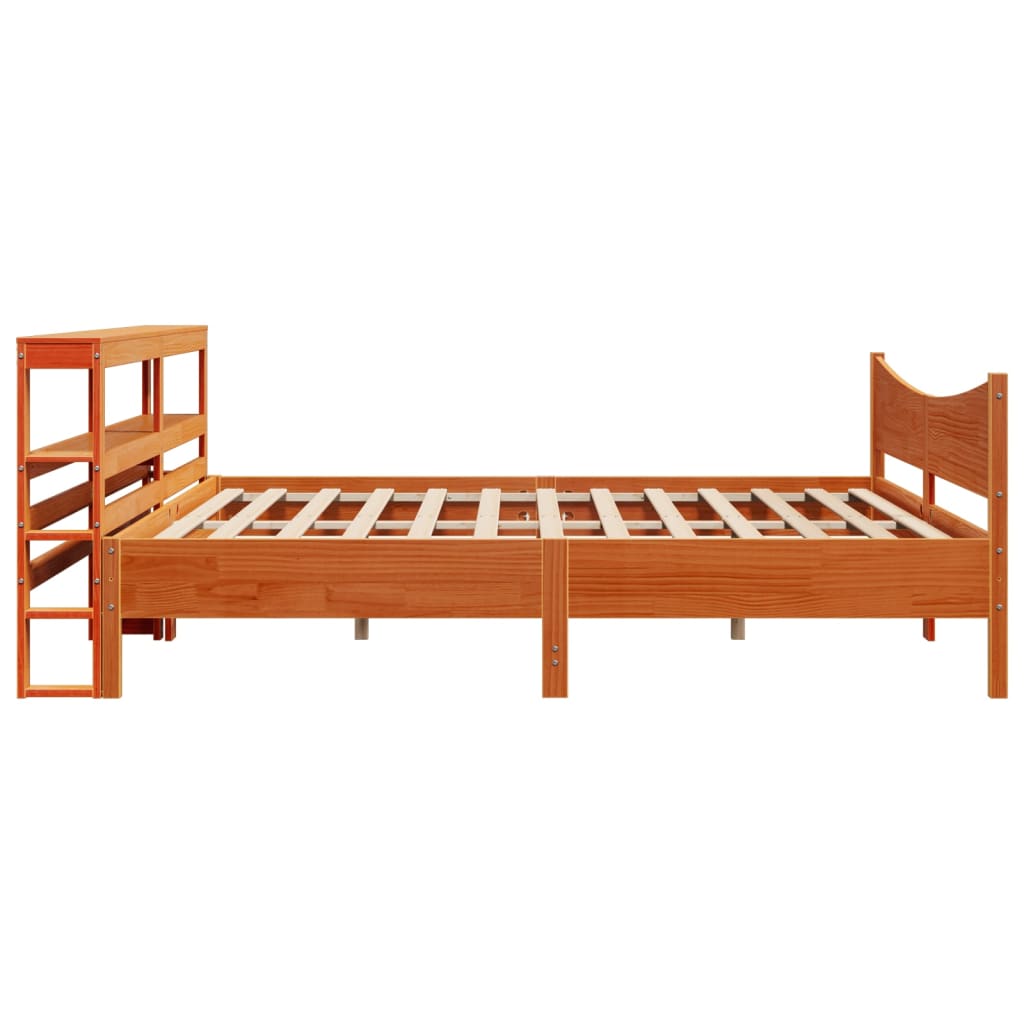 Bedframe met hoofdbord massief grenenhout wasbruin 180x200 cm is nu te koop bij PeponiXL, paradijselijk wonen!