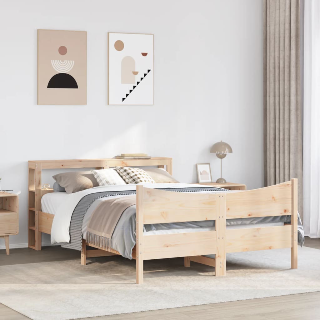 Bedframe met hoofdbord massief grenenhout 160x200 cm is nu te koop bij PeponiXL, paradijselijk wonen!