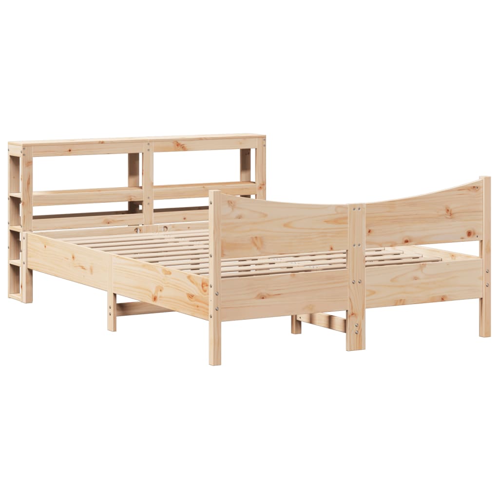 Bedframe met hoofdbord massief grenenhout 150x200 cm is nu te koop bij PeponiXL, paradijselijk wonen!
