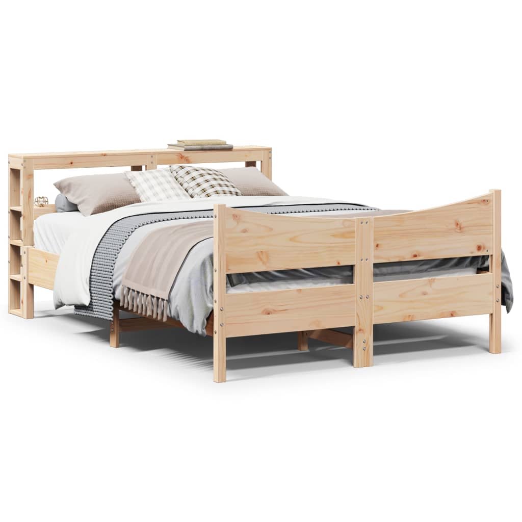 Bedframe met hoofdbord massief grenenhout 150x200 cm is nu te koop bij PeponiXL, paradijselijk wonen!