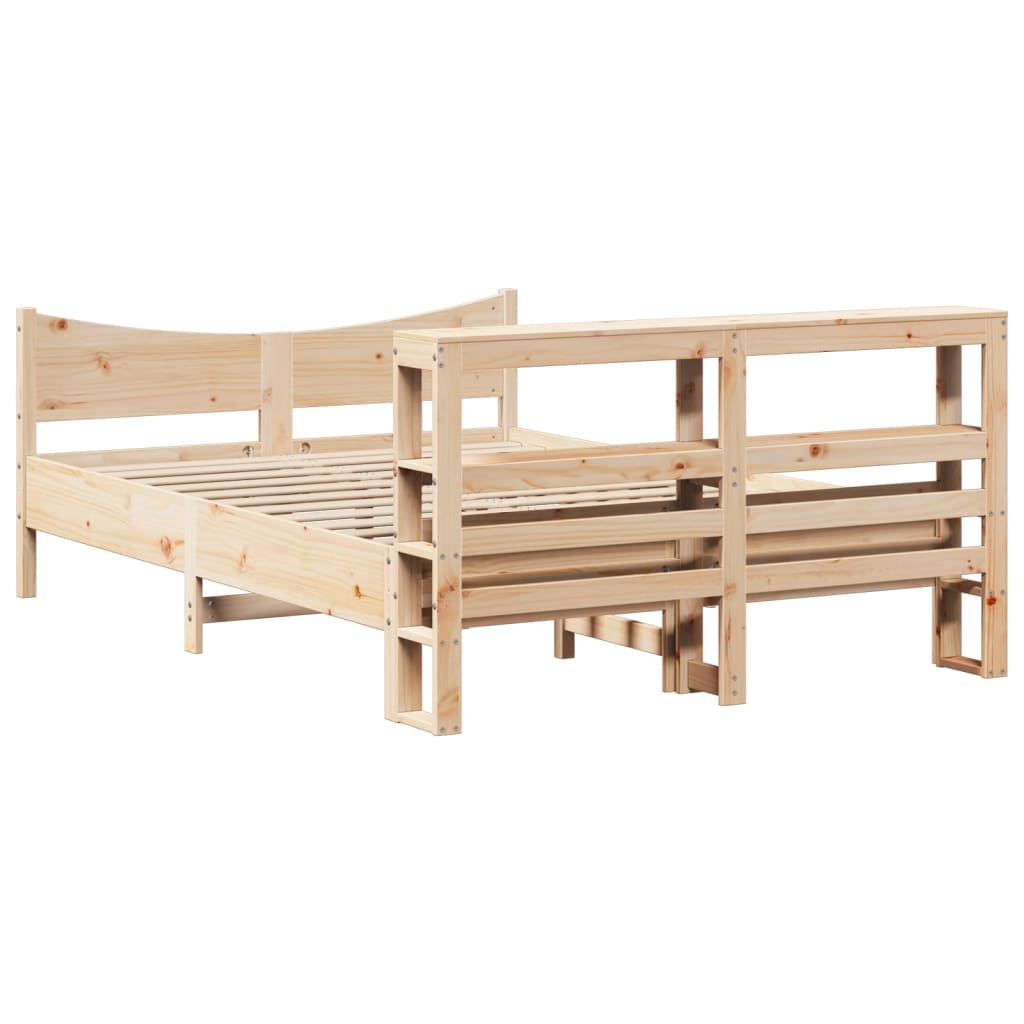 Bedframe met hoofdbord massief grenenhout 120x200 cm is nu te koop bij PeponiXL, paradijselijk wonen!
