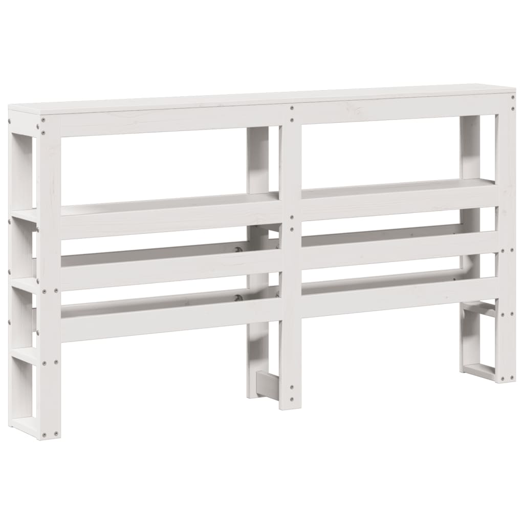 Bedframe met hoofdbord massief grenenhout wit 120x200 cm is nu te koop bij PeponiXL, paradijselijk wonen!