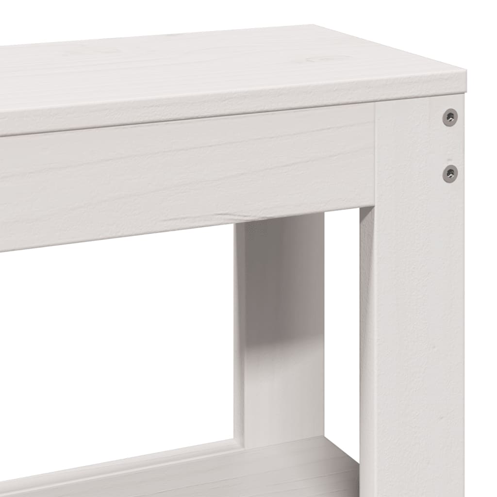 Bedframe met hoofdbord massief grenenhout wit 120x200 cm is nu te koop bij PeponiXL, paradijselijk wonen!