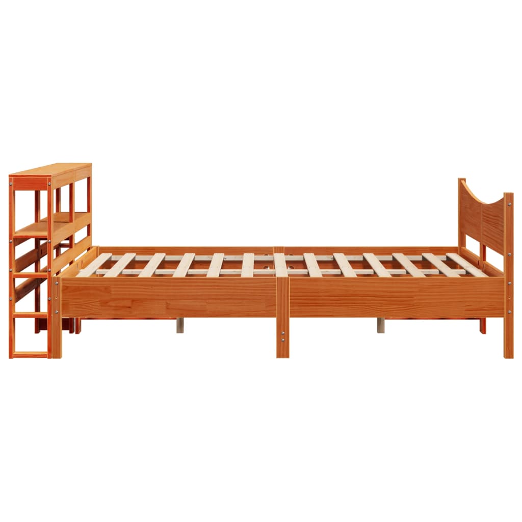 Bedframe met hoofdbord massief grenenhout wasbruin 120x200 cm is nu te koop bij PeponiXL, paradijselijk wonen!