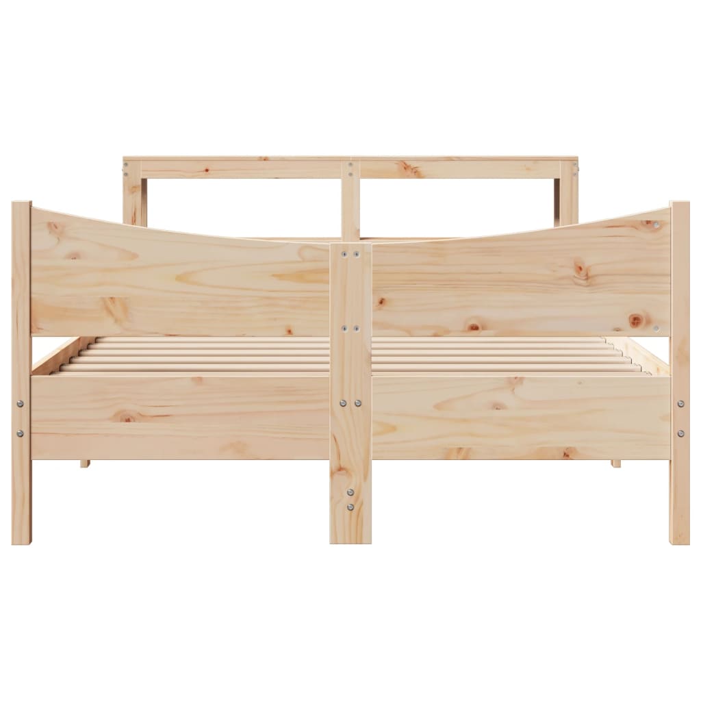 Bedframe met hoofdbord massief grenenhout 120x190 cm is nu te koop bij PeponiXL, paradijselijk wonen!