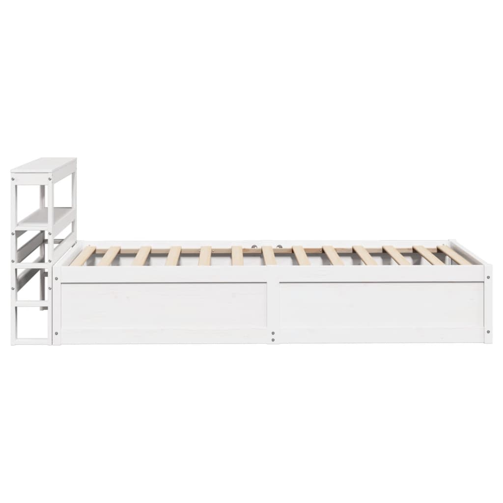 Bedframe met hoofdbord massief grenenhout wit 90x200 cm is nu te koop bij PeponiXL, paradijselijk wonen!