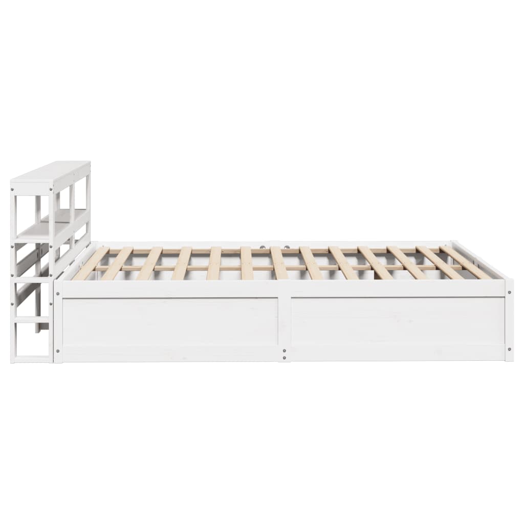 Bedframe met hoofdbord massief grenenhout wit 140x190 cm is nu te koop bij PeponiXL, paradijselijk wonen!