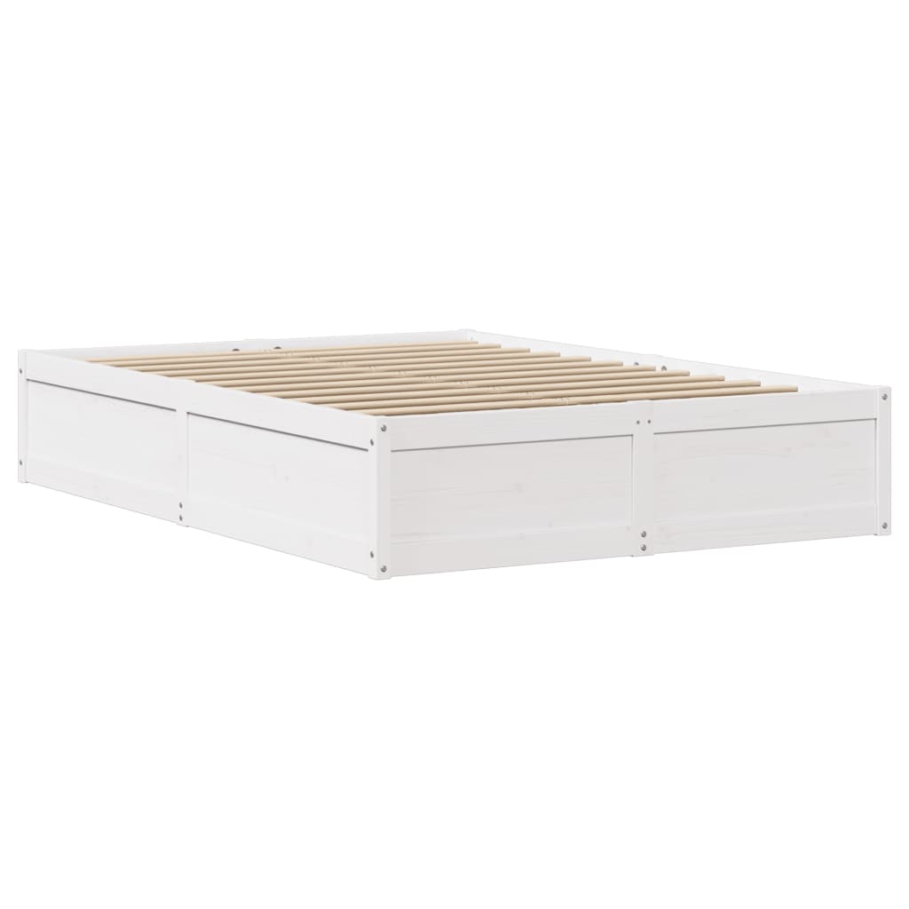 Bedframe met hoofdbord massief grenenhout wit 120x190 cm is nu te koop bij PeponiXL, paradijselijk wonen!