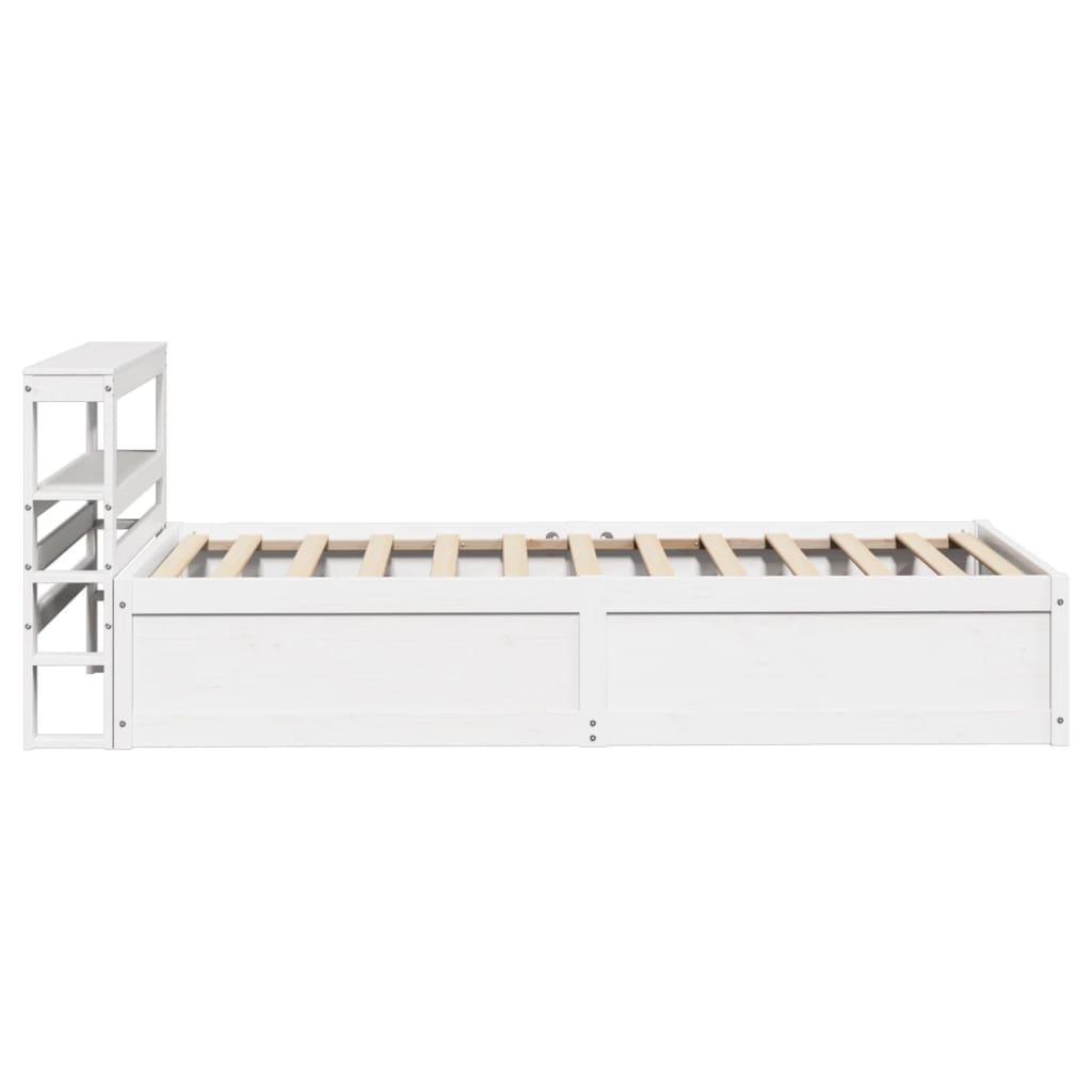 Bedframe met hoofdbord massief grenenhout wit 90x190 cm is nu te koop bij PeponiXL, paradijselijk wonen!