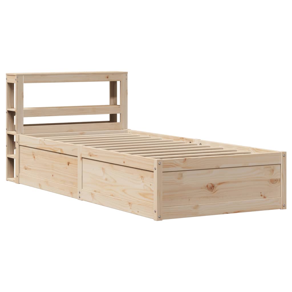 Bedframe met hoofdbord massief grenenhout 75x190 cm is nu te koop bij PeponiXL, paradijselijk wonen!