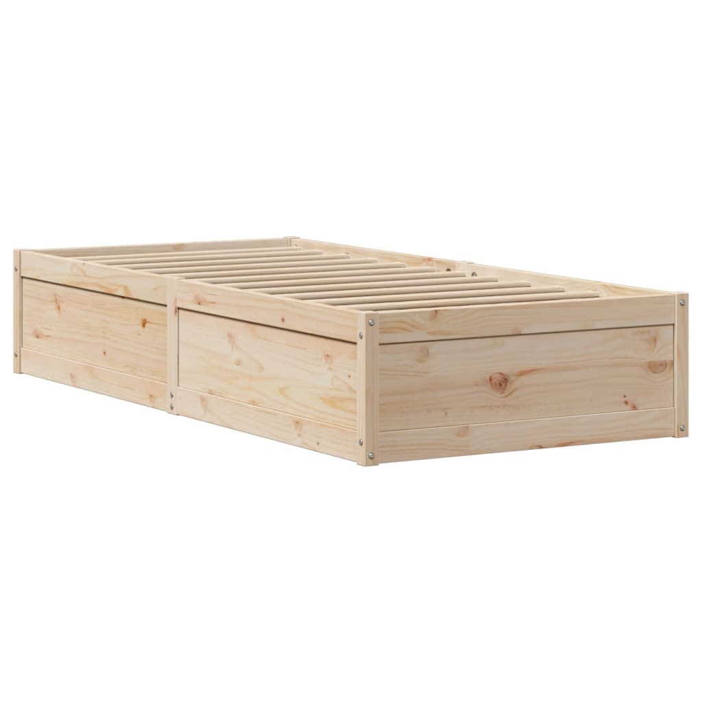Bedframe met hoofdbord massief grenenhout 75x190 cm is nu te koop bij PeponiXL, paradijselijk wonen!