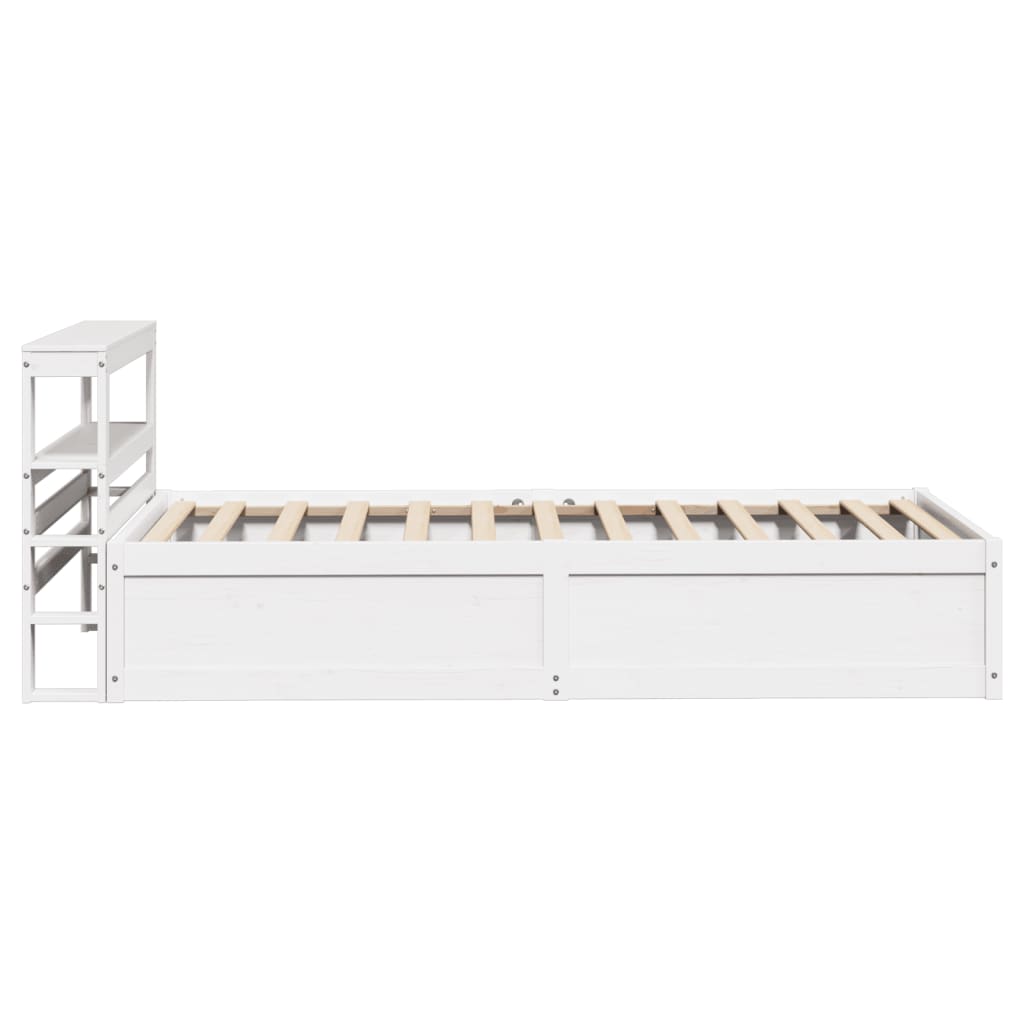 Bedframe met hoofdbord massief grenenhout wit 75x190 cm is nu te koop bij PeponiXL, paradijselijk wonen!