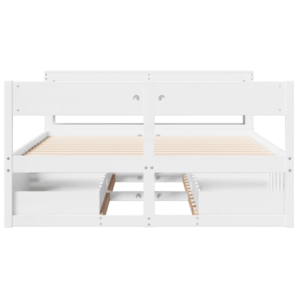 Bedframe zonder matras massief grenenhout wit 160x200 cm is nu te koop bij PeponiXL, paradijselijk wonen!
