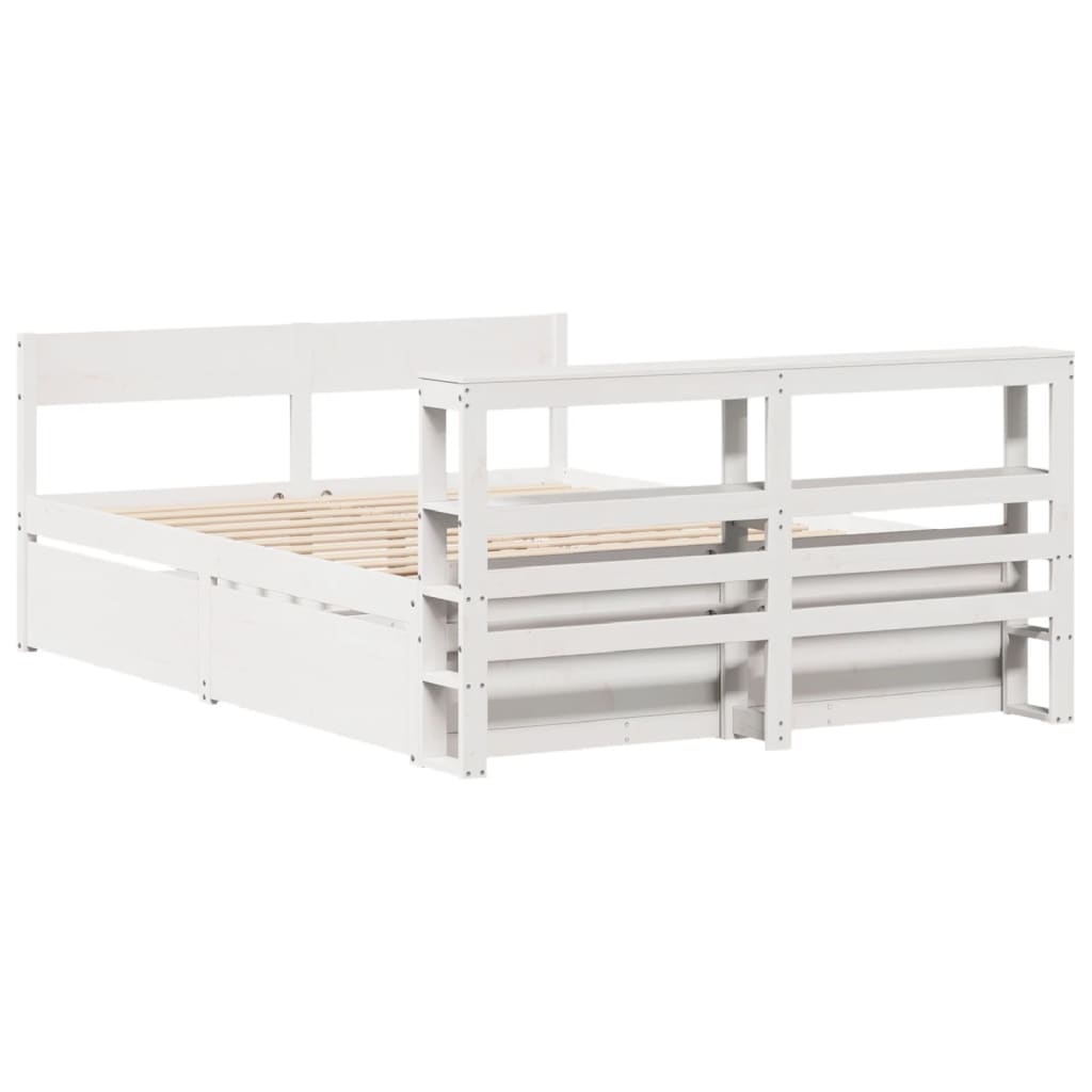 Bedframe zonder matras massief grenenhout wit 160x200 cm is nu te koop bij PeponiXL, paradijselijk wonen!