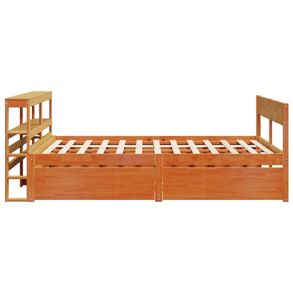 Bedframe zonder matras massief grenenhout wasbruin 160x200 cm is nu te koop bij PeponiXL, paradijselijk wonen!