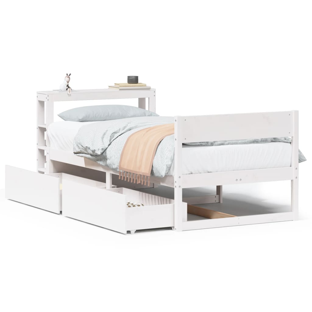 Bedframe zonder matras massief grenenhout wit 90x200 cm is nu te koop bij PeponiXL, paradijselijk wonen!