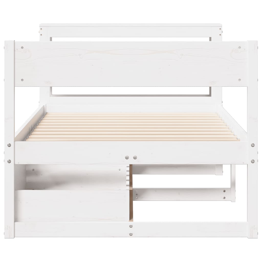 Bedframe zonder matras massief grenenhout wit 90x200 cm is nu te koop bij PeponiXL, paradijselijk wonen!
