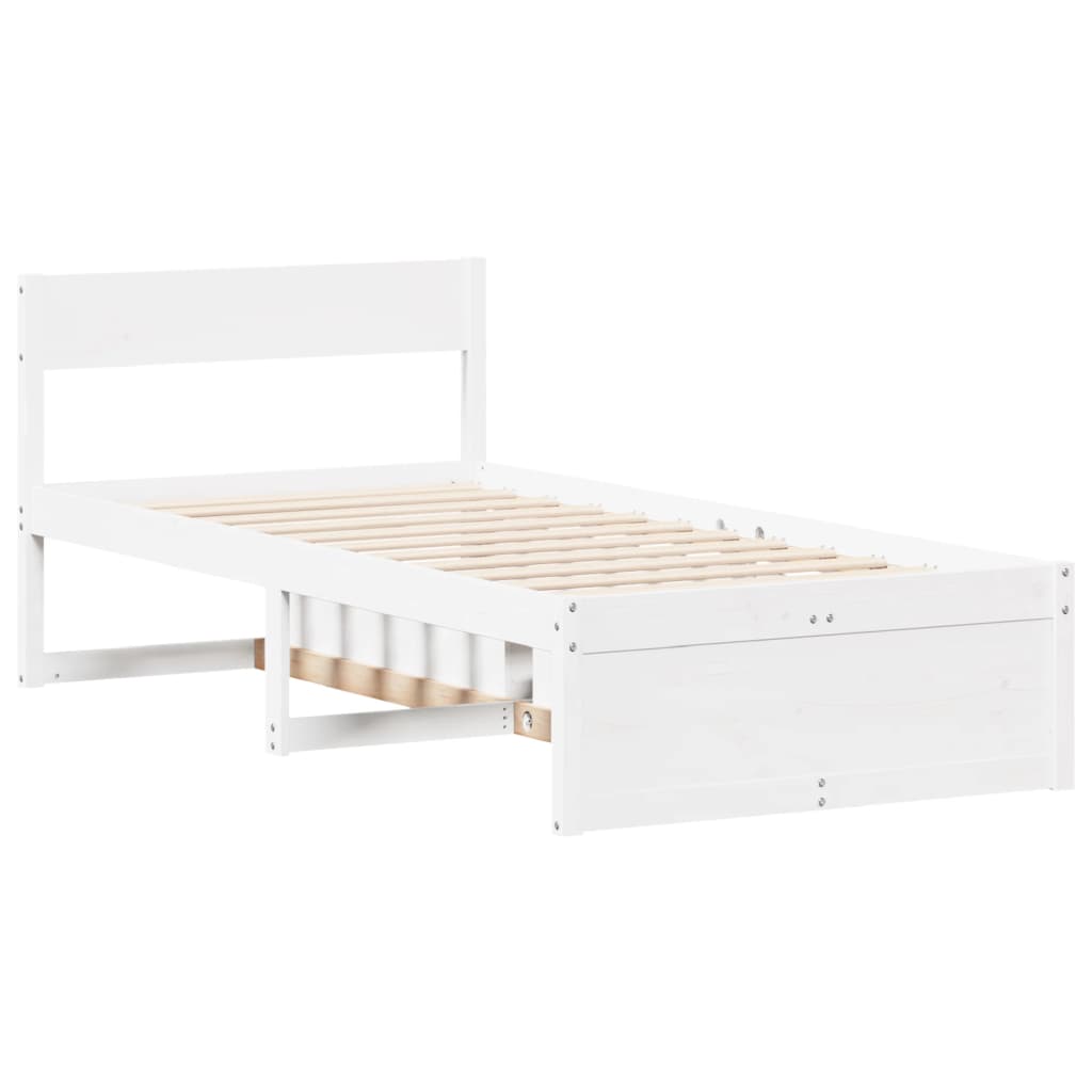 Bedframe zonder matras massief grenenhout wit 90x200 cm is nu te koop bij PeponiXL, paradijselijk wonen!