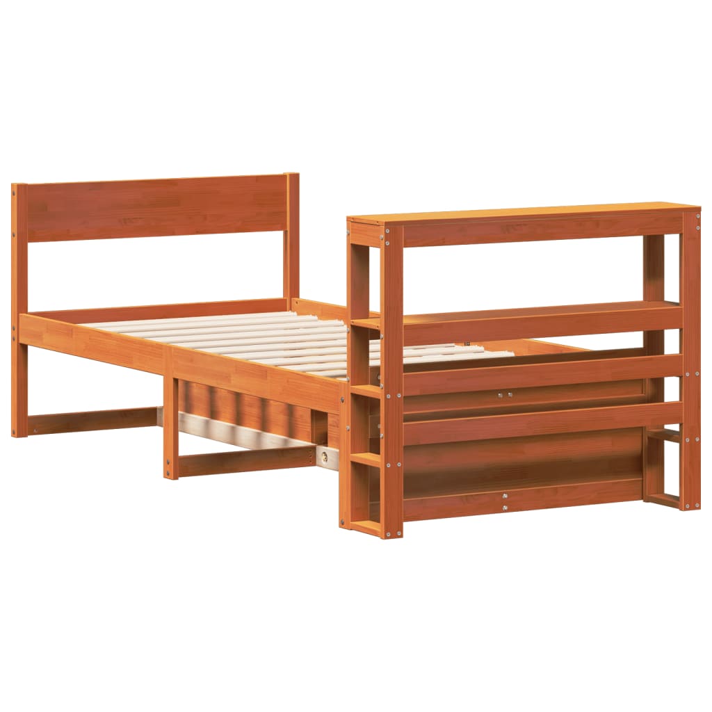 Bedframe zonder matras massief grenenhout wasbruin 90x200 cm is nu te koop bij PeponiXL, paradijselijk wonen!