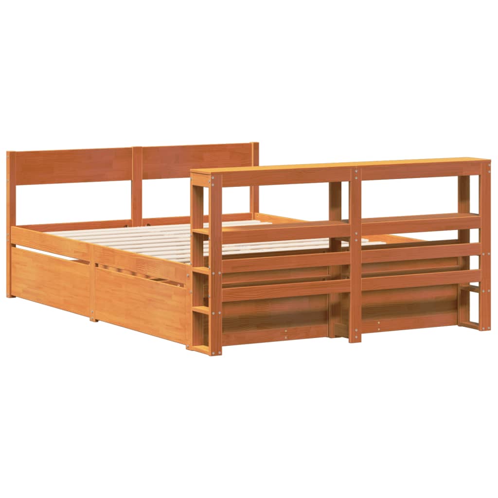 Bedframe zonder matras massief grenenhout wasbruin 120x190 cm is nu te koop bij PeponiXL, paradijselijk wonen!
