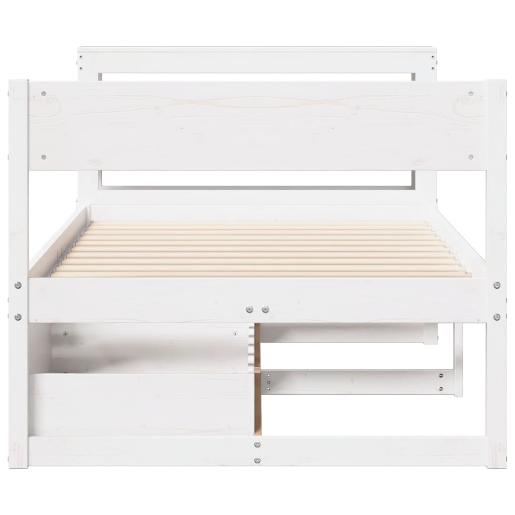 Bedframe zonder matras massief grenenhout wit 75x190 cm is nu te koop bij PeponiXL, paradijselijk wonen!