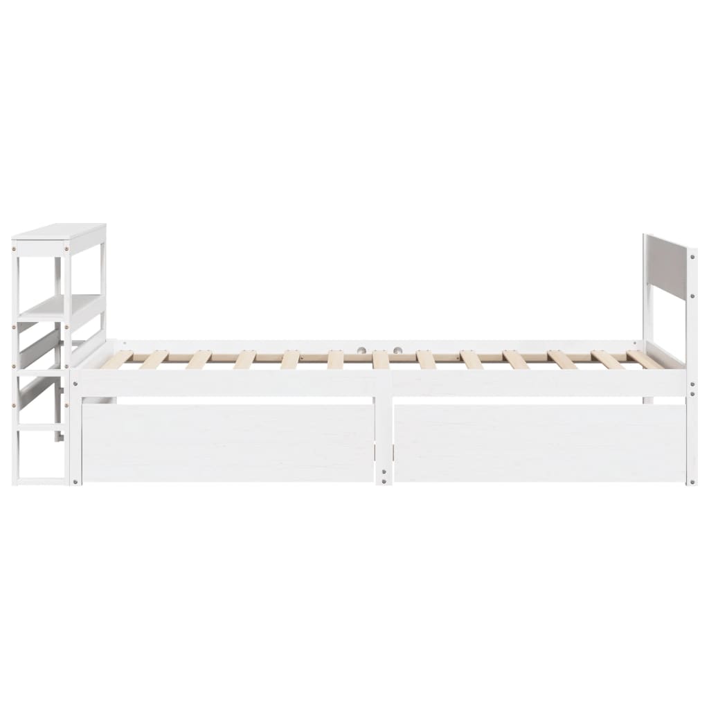 Bedframe zonder matras massief grenenhout wit 75x190 cm is nu te koop bij PeponiXL, paradijselijk wonen!