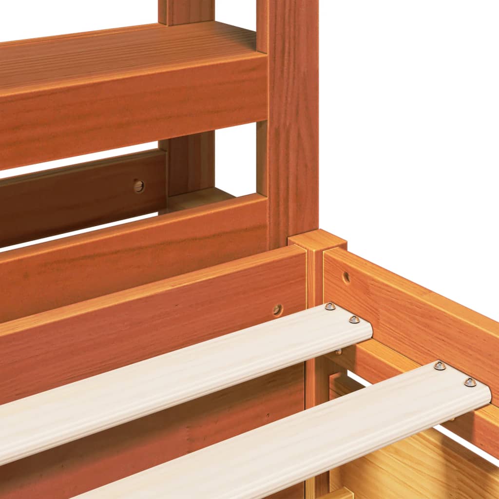 Bedframe zonder matras massief grenenhout wasbruin 75x190 cm is nu te koop bij PeponiXL, paradijselijk wonen!