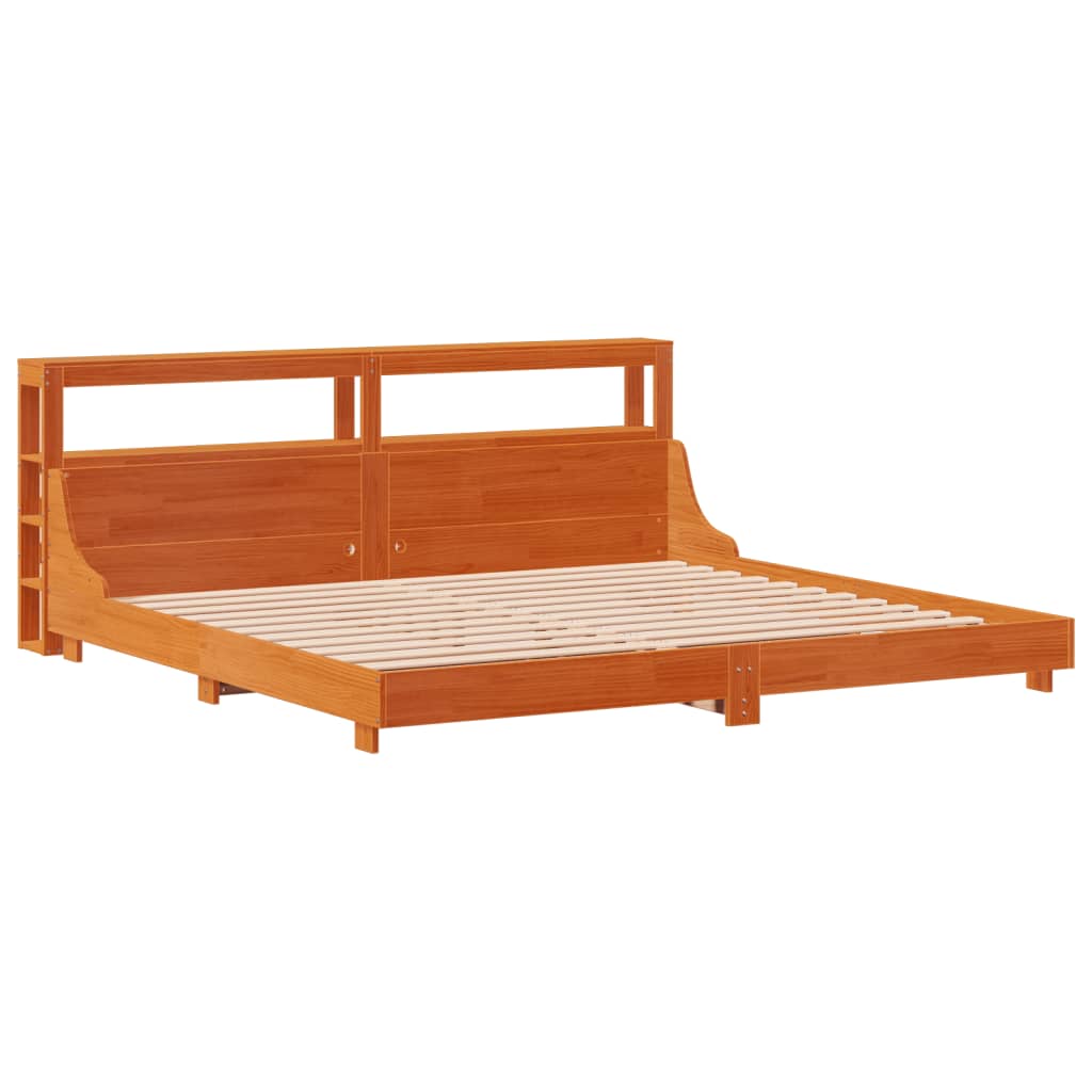 Bedframe zonder matras massief grenenhout wasbruin 200x200 cm is nu te koop bij PeponiXL, paradijselijk wonen!