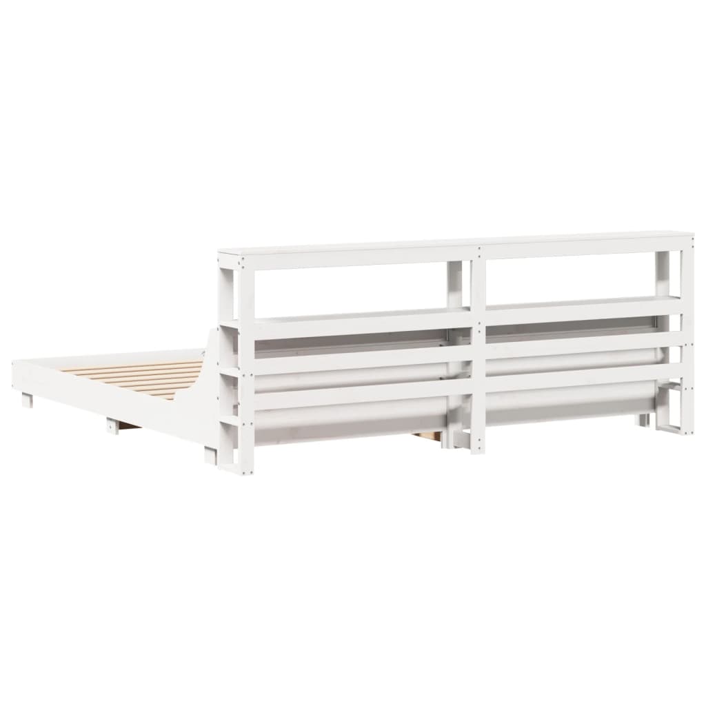 Bedframe zonder matras massief grenenhout wit 180x200 cm is nu te koop bij PeponiXL, paradijselijk wonen!
