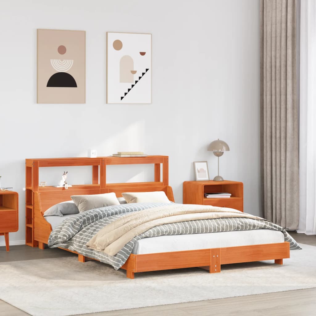 Bedframe zonder matras massief grenenhout wasbruin 160x200 cm is nu te koop bij PeponiXL, paradijselijk wonen!