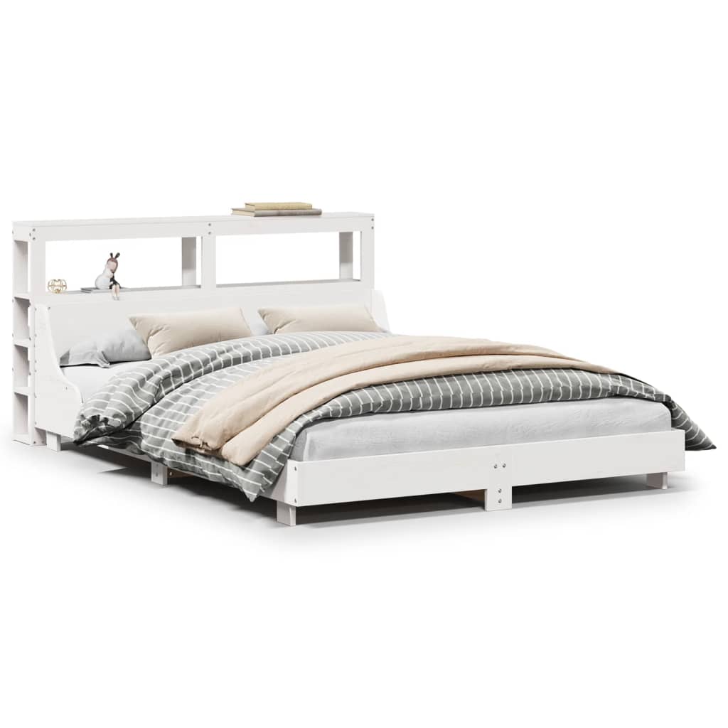 Bedframe zonder matras massief grenenhout wit 150x200 cm is nu te koop bij PeponiXL, paradijselijk wonen!