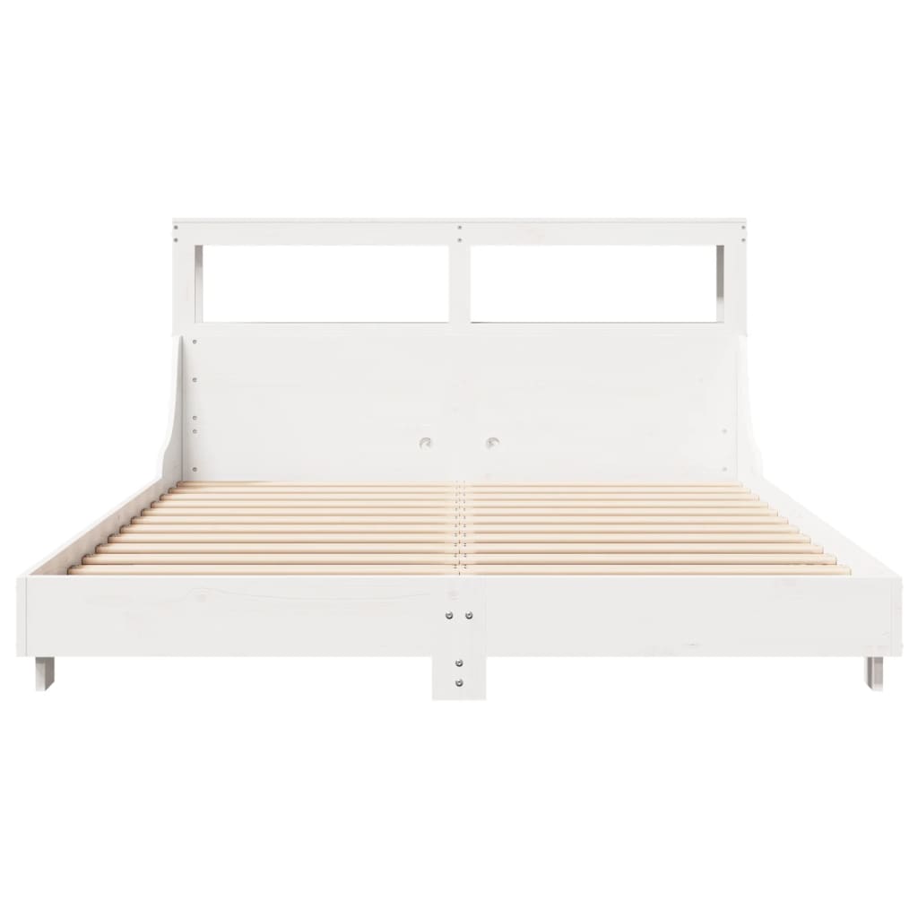 Bedframe zonder matras massief grenenhout wit 150x200 cm is nu te koop bij PeponiXL, paradijselijk wonen!