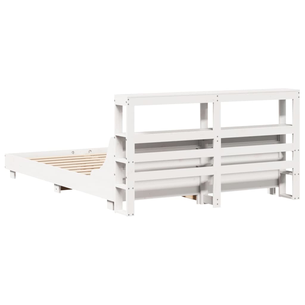 Bedframe zonder matras massief grenenhout wit 150x200 cm is nu te koop bij PeponiXL, paradijselijk wonen!