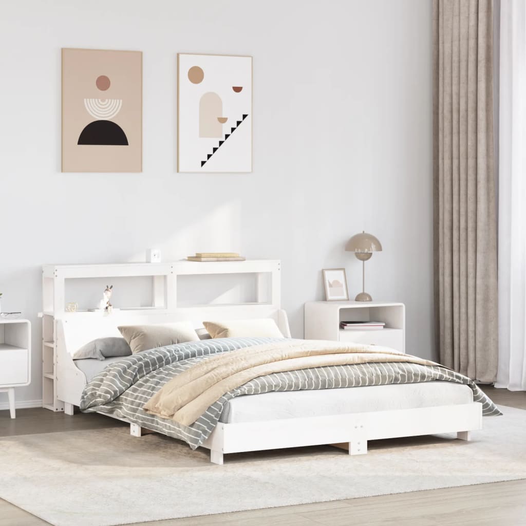 Bedframe zonder matras massief grenenhout wit 120x200 cm is nu te koop bij PeponiXL, paradijselijk wonen!