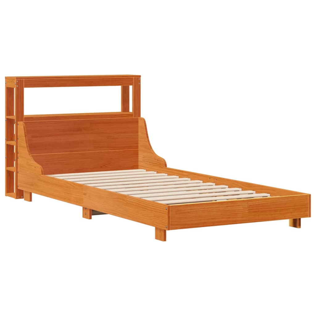 Bedframe zonder matras massief grenenhout wasbruin 100x200 cm is nu te koop bij PeponiXL, paradijselijk wonen!