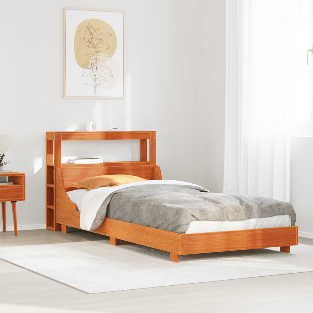 Bedframe zonder matras massief grenenhout wasbruin 100x200 cm is nu te koop bij PeponiXL, paradijselijk wonen!