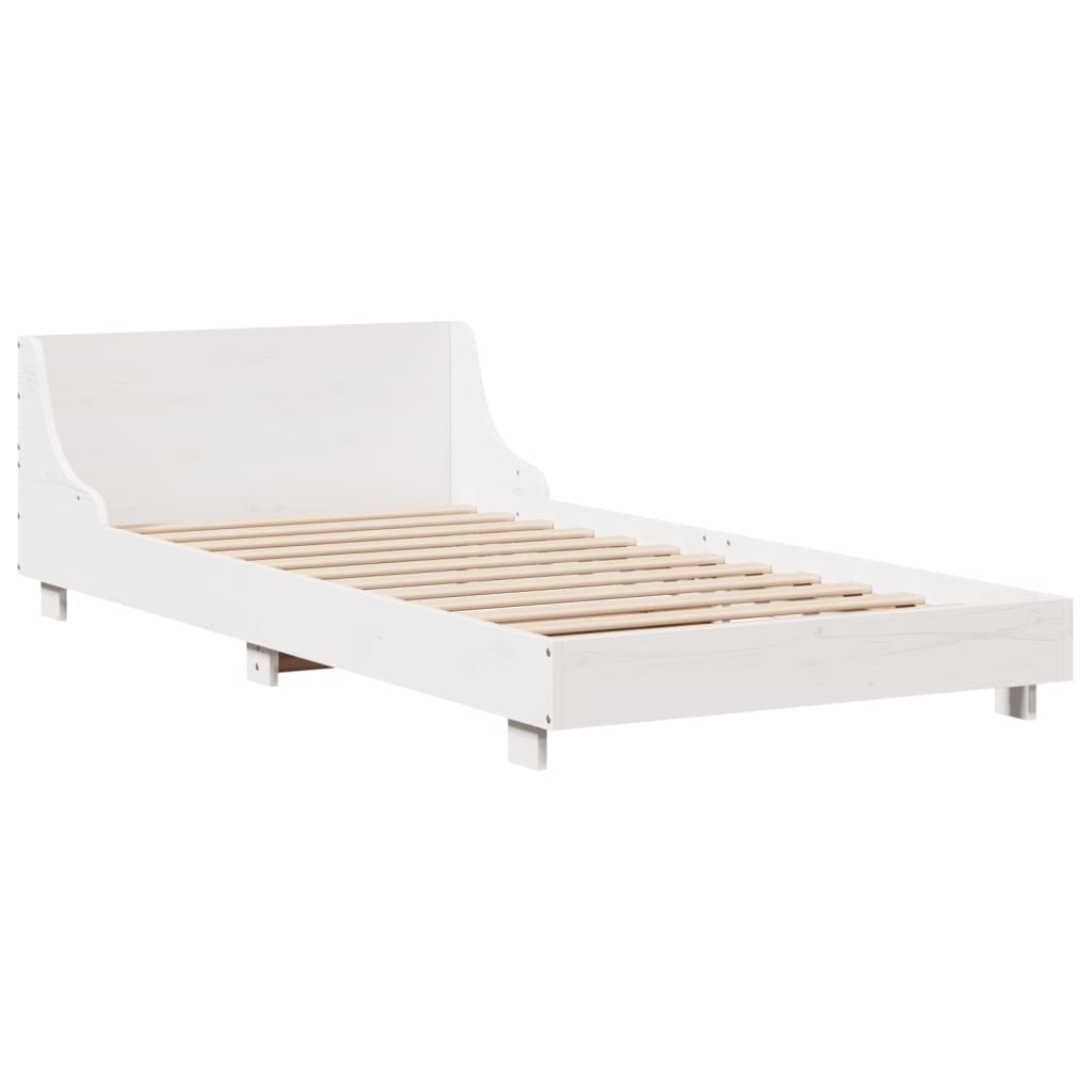 Bedframe zonder matras massief grenenhout wit 90x200 cm is nu te koop bij PeponiXL, paradijselijk wonen!