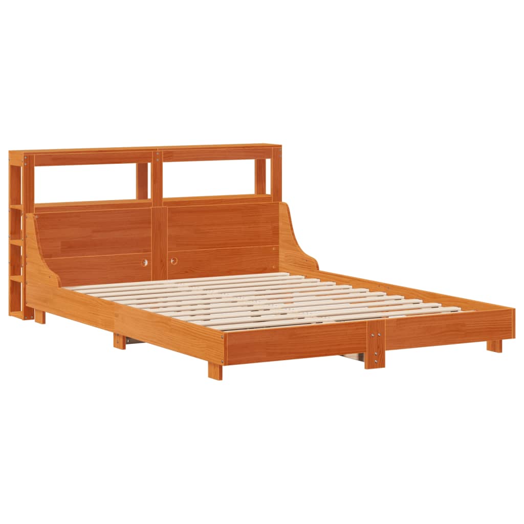 Bedframe zonder matras massief grenenhout wasbruin 135x190 cm is nu te koop bij PeponiXL, paradijselijk wonen!
