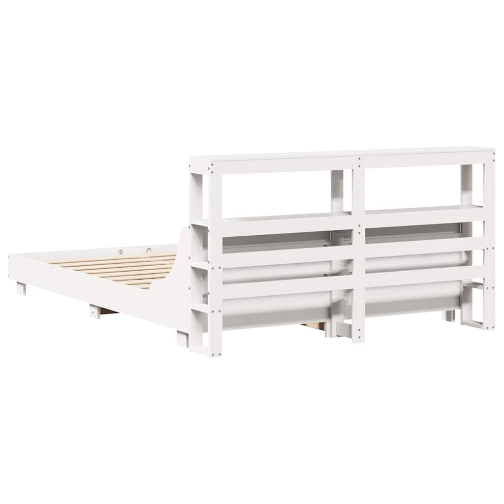 Bedframe zonder matras massief grenenhout wit 120x190 cm is nu te koop bij PeponiXL, paradijselijk wonen!